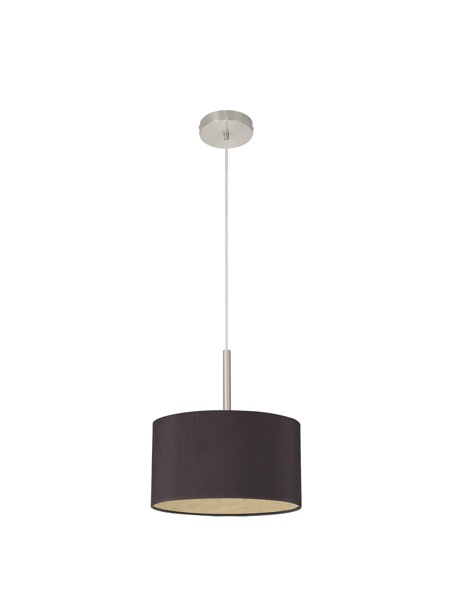 Baymont 30cm Pendant 1 Light Satin Nickel, Midnight Black/Green Olive DK0283  Deco Baymont SN BL/GR
